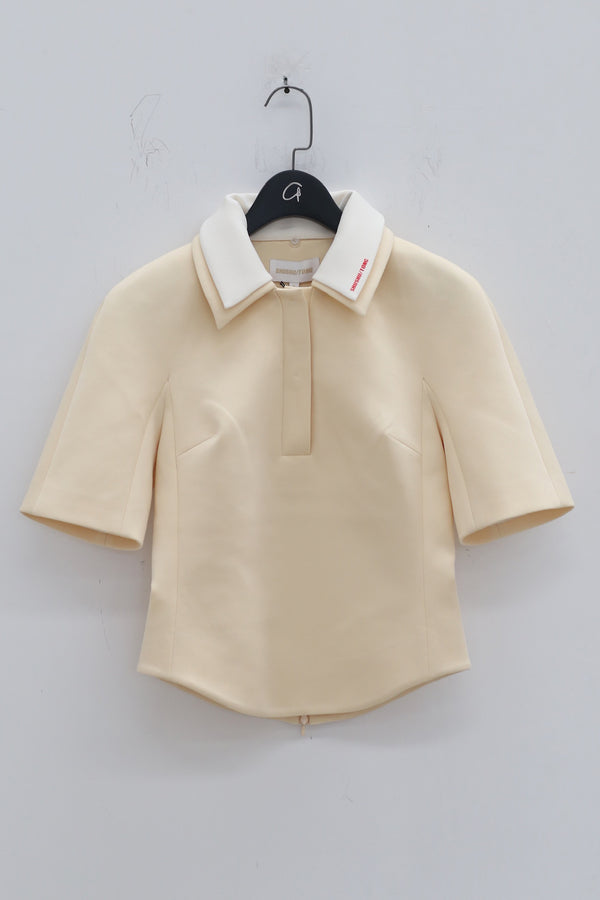 shushutong sleeved polo top SS22TO06 naked